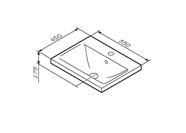 M85AWCC0552WG X-Joy, Раковина мебельная, керамическая, 55 см, встроенная, цвет: белый, глянец