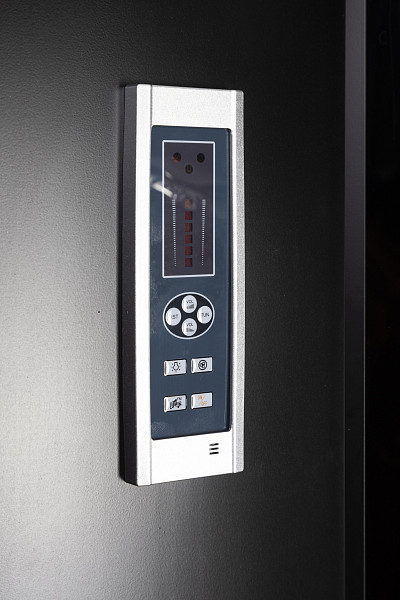 Душ.каб. NG-6701-14P (900х900х2150) средний поддон(26см) стекло ПРОЗРАЧНОЕ черные профиля 4 места