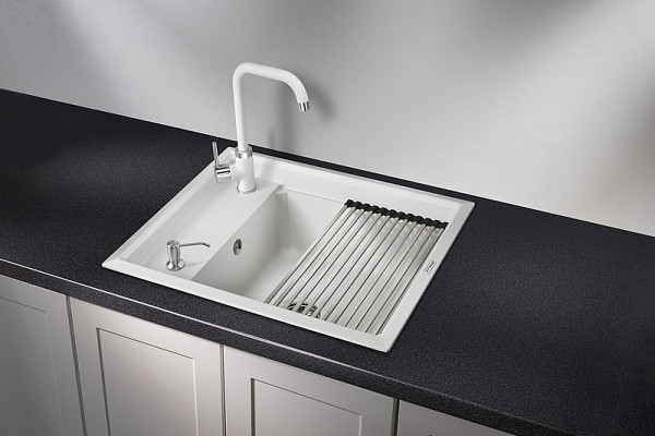 Мойка кухонная Granula прямоугольная кварц 6004, АРКТИК