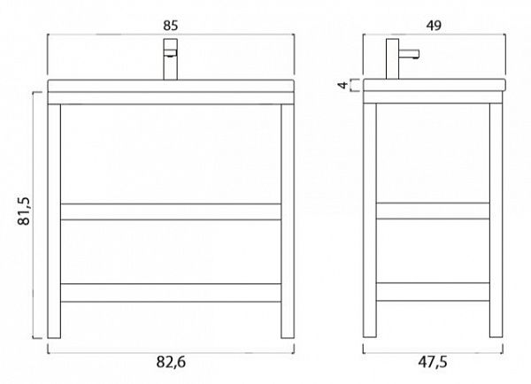 Тумба под раковину Creto Provence Venge 85