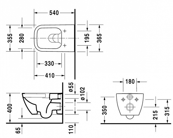Унитаз Duravit Happy D.2 2222090000 подвесной безободковый