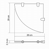 Полка  стеклянная угловая Wasserkraft K-533