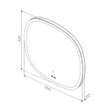M8FMOX0551WGS Зеркало универсальное с контурной LED-подсветкой, ИК- сенсором, квадрат, 55 см
