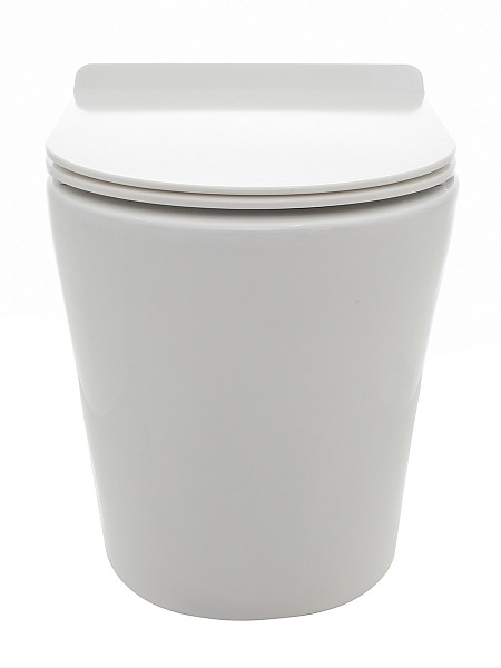 AQM3001 Унитаз напольный приставной AQUAme сиденьем SoftClose, технология смыва Rimless. 580x370x430