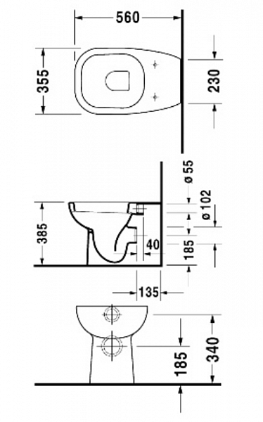 Унитаз Duravit D-Code 21150900002 приставной
