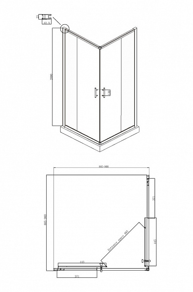 Душевое ограждение Ambassador Kingston 14011102