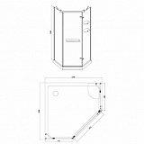 Душевое ограждение Azario MONTREAL 1000х1000х2000 L, без поддона, 8 мм