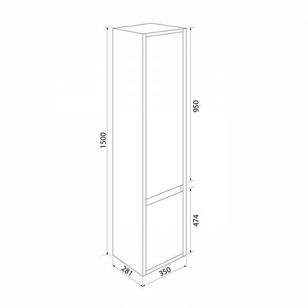 Пенал подвесной, 35 см, Esper, белый, IDDIS, ESP35W0i97