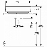 Раковина накладная 40x55 см Geberit VariForm 500.771.01.2 без отверстия перелива