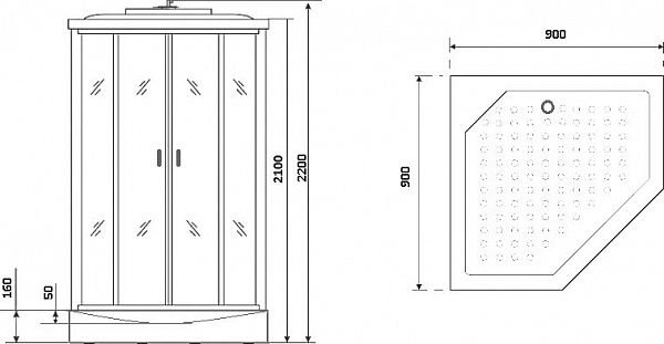 Душевая кабина Niagara Premium 90х90х220 NG-6901-01D BLACK