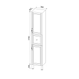 Пенал напольный, 36 см, белый, Oxford, IDDIS, OXF36W0i97