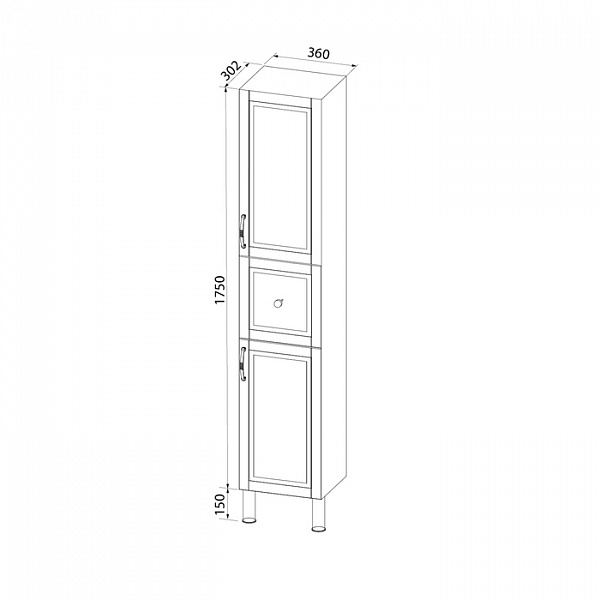 Пенал напольный, 36 см, белый, Oxford, IDDIS, OXF36W0i97