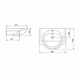 Мебельная раковина Сатурн 60 Санта