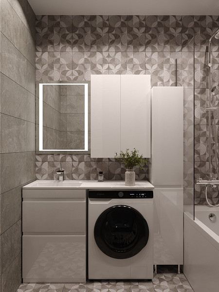 Тумба напольная Style line Даймонд 120  Люкс белая, под раковину, PLUS