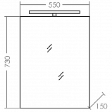 Зеркальный шкаф Стандарт 55, со светом Санта 113016