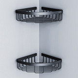 A7452222 Sense L Корзина для душа угловая двухъярусная, черный