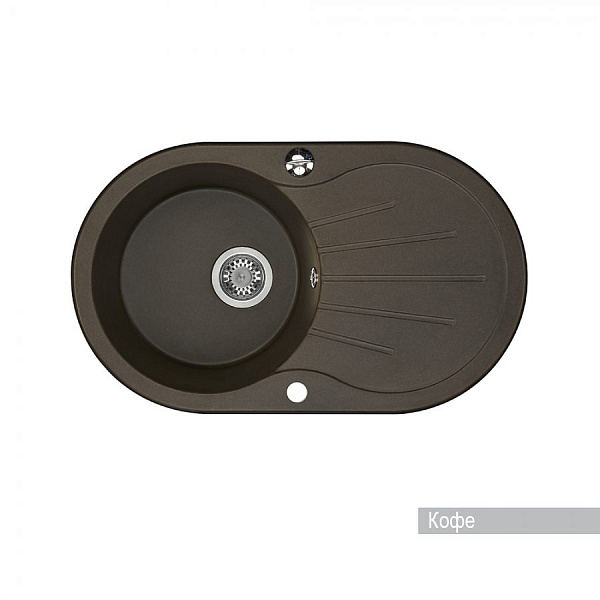 Мойка для кухни Aquaton Паола круглая с крылом кофе 1A714032PA280