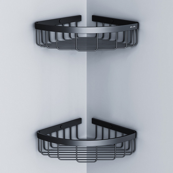 A7452222 Sense L Корзина для душа угловая двухъярусная, черный