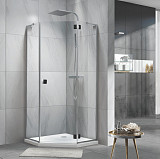 Душевое ограждение "KOLLER POOL" NEON N90PСB 900x900x1950 прозрачное Transparent  8мм CALC FREE хром/чёрный