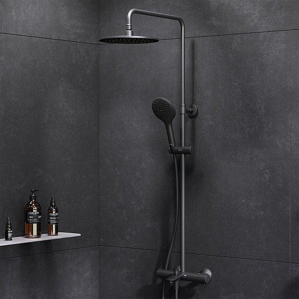 F0780522 Like душ.система, набор: смеситель д/ванны/душа с термостатом, верх.душ.d 220 мм, ручной ду