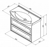 Тумба под раковину Aquanet Остин 85 белый (под раковину Стиль) 00252672