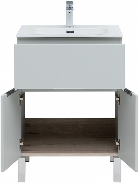 Тумба под раковину Aquanet Алвита New 60 1 ящик, 2 дверцы, серый 00277548