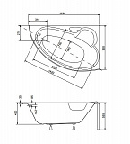 Акриловая ванна Besco Finezja Nova 155x95 WAF-155-NP Правая