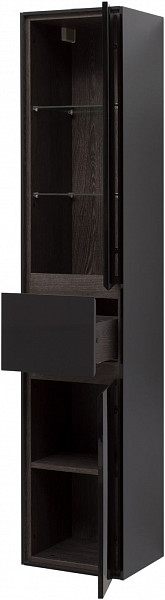 Пенал Aquanet Милан 35 черный глянец 00306377