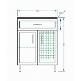 Комод "Концепт 60", 1 ящ., корзина