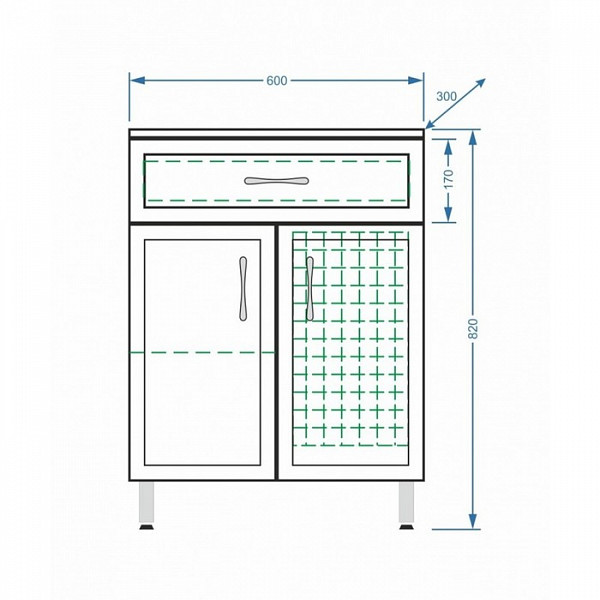 Комод "Концепт 60", 1 ящ., корзина