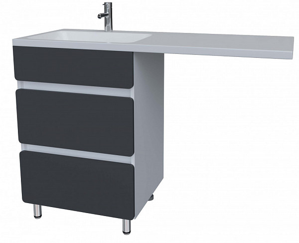 Тумба напольная "Корделия 60", 2 ящ., ст/м., серая, Kamilla 120