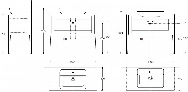 Тумба Kerama Marazzi PLAZA Classic Neo напольная с ящиком 100, орех