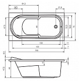 Акриловая ванна Riho Columbia 150х75 B002001005