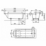 Стальная ванна Kaldewei Cayono 150x70 274700010001 standard mod. 747