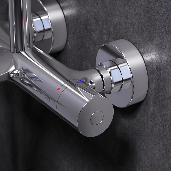 F0790520 Gem душ.система, набор: смеситель д/ванны/душа с термостатом, верхн. душ d 220 мм, ручн.душ