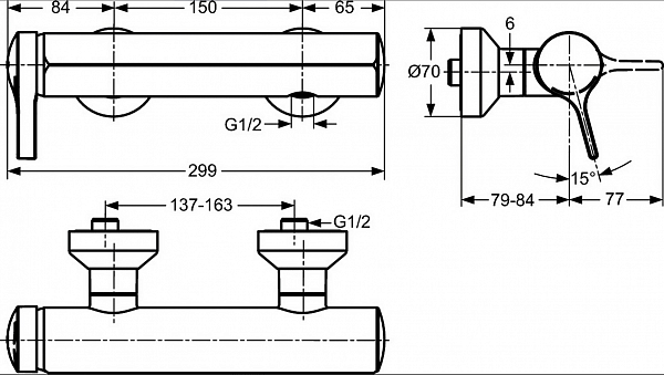 Смеситель Ideal Standard Melange A4269AA для душа