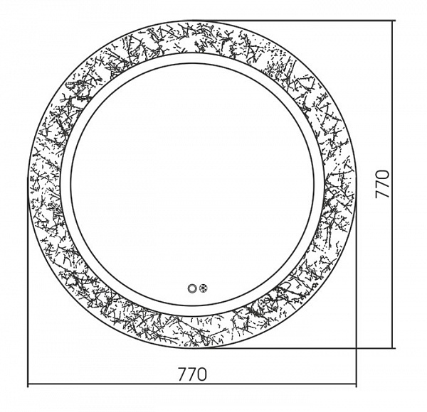 AZARIO зеркало Лаго Д770 (сенсорный выключатель+подогрев, Bluetooth)