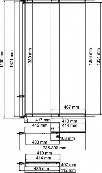 Стеклянная шторка Wasserkraft Dill 61S02-80