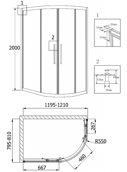 Душевой уголок Grossman Pragma PR-120GL 120x80