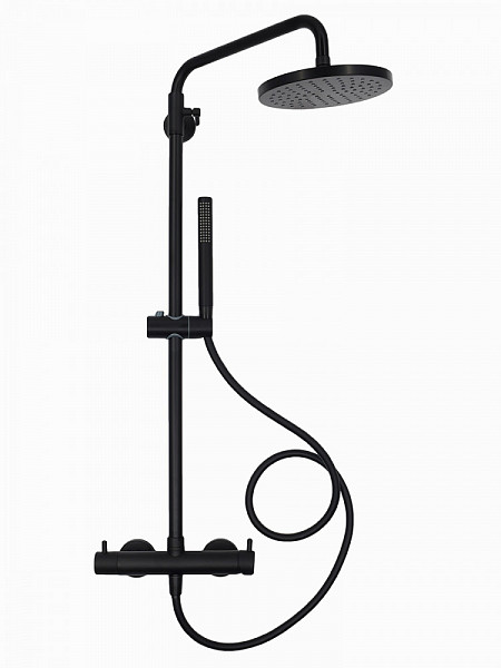 AQM 8001MB Душевая система для душа со смесителем AQUAme  Матовый Чёрный