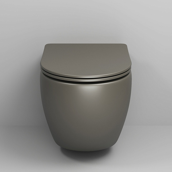 Унитаз GR-4411GSMS Color (550*365*395) ХАКИ МАТОВЫЙ подвесной БЕЗОБОДКОВЫЙ