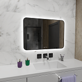 Gryning Зеркало с LED подсветкой и сенсором, 1000х700 черный контур