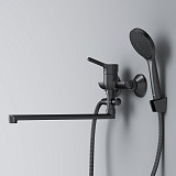 F85B90122 X-Joy S, смеситель д/ванны/душа, излив 350 мм, черн