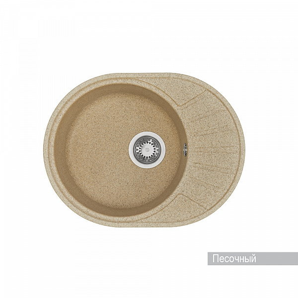 Мойка для кухни Aquaton Чезана круглая с крылом песочная 1A711232CS220