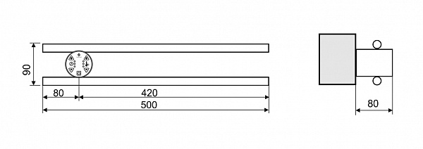 Полотенцесушитель электрический Terminus Полка Электро П2 500х90