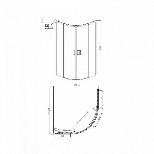 Душевое ограждение Ambassador Queen 11011101