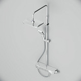 F078F300 Func, душ.сис-ма: см-ль-полка д/ванны/душа с ТМС, душ.штанга, верхн. душ квадр., ручн.душ,