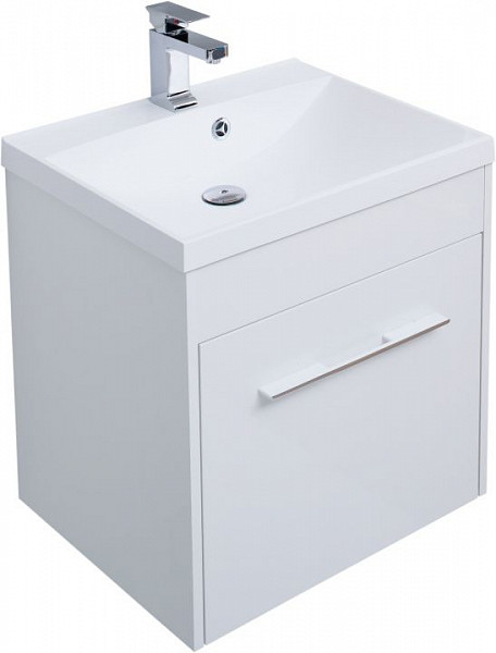 Тумба под раковину Aquanet Августа 58 белый (ручки хром) 00274017