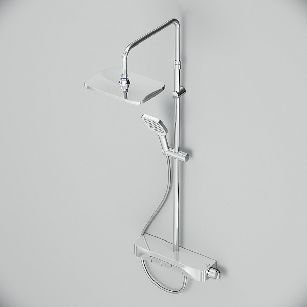 F078F300 Func, душ.сис-ма: см-ль-полка д/ванны/душа с ТМС, душ.штанга, верхн. душ квадр., ручн.душ,