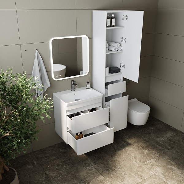 Тумба подвесная Style line Атлантика 60, Люкс антискрейч, под раковину, PLUS